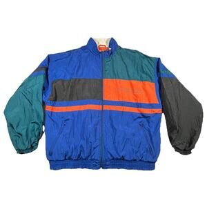 90s HEAD Colorblock Windbreaker Jacket Blue Green Orange Vintage Men’s XL